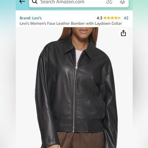 Faux Leather Jacket Large by Levi